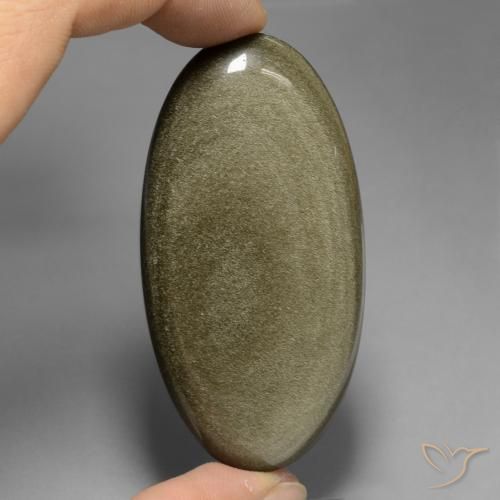 123.42ct Natürlicher Mehrfarbig Obsidian, Oval, Lichtundurchlässig