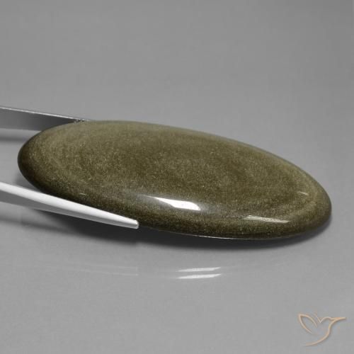 9,17 ctw natürlicher Mehrfarbig Obsidian, Oval, Lichtundurchlässig