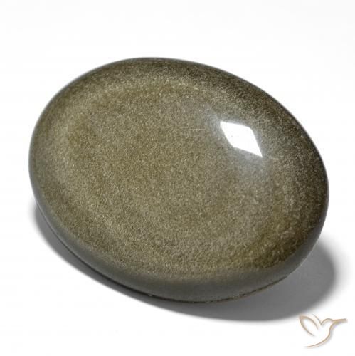 9,17 ctw natürlicher Schwarz mit Goldglanz Obsidian, Oval, Lichtundurchlässig