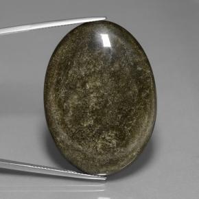 57,33 ctw natürlicher goldener Obsidian, Oval Schliff, Lichtundurchlässig