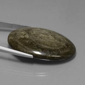 57,33 ctw natürlicher goldener Obsidian, Oval Schliff, Lichtundurchlässig