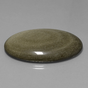 9,17 ctw natürlicher Schwarzer Goldglanz Obsidian, Oval Schliff, Lichtundurchlässig