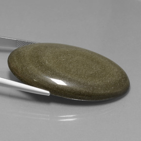 9,17 ctw natürlicher Schwarzer Goldglanz Obsidian, Oval Schliff, Lichtundurchlässig