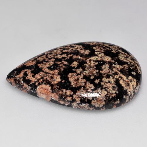 9,17 ctw natürlicher Mehrfarbig Obsidian, Birnenform, Lichtundurchlässig