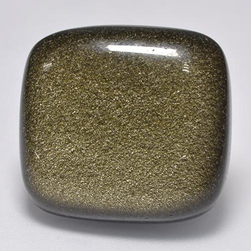 9,17 ctw natürlicher Schwarz mit Goldglanz Obsidian, Kissenschliff, Lichtundurchlässig