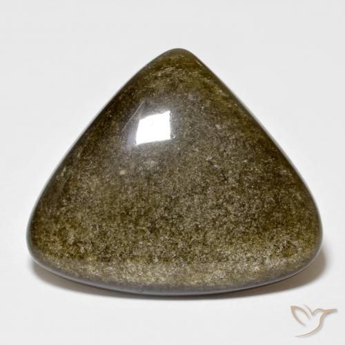 9,17 ctw natürlicher Schwarz mit Goldglanz Obsidian, Trillion, Lichtundurchlässig