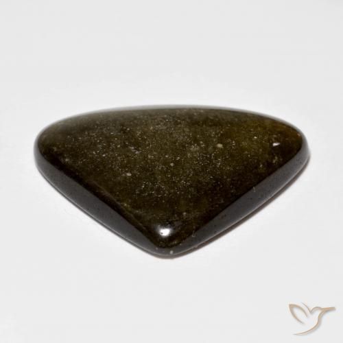 9,17 ctw natürlicher Schwarz mit Goldglanz Obsidian, Trillion, Lichtundurchlässig