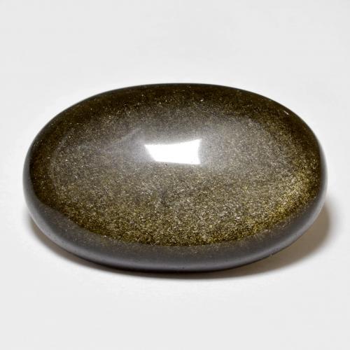 15,53 ctw natürlicher schwarzer Obsidian, Oval Schliff, Lichtundurchlässig