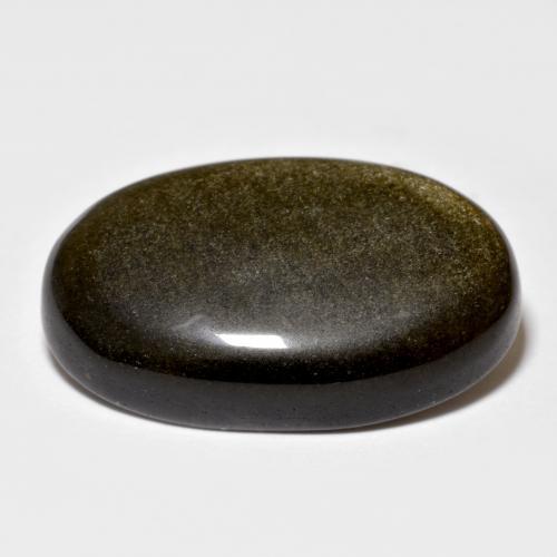 15,53 ctw natürlicher schwarzer Obsidian, Oval Schliff, Lichtundurchlässig