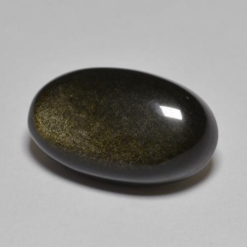 9,17 ctw natürlicher Schwarz mit Goldglanz Obsidian, Oval Schliff, Lichtundurchlässig
