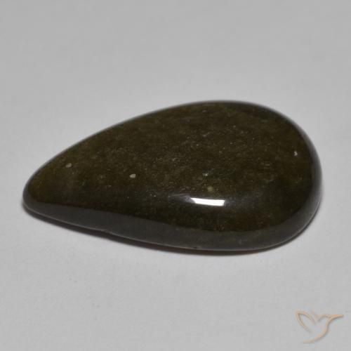9,17 ctw natürlicher Schwarz mit Goldglanz Obsidian, Birnenform, Lichtundurchlässig
