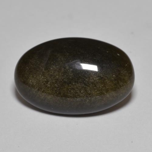 8,61 ctw natürlicher schwarzer Obsidian, Oval Schliff, Lichtundurchlässig