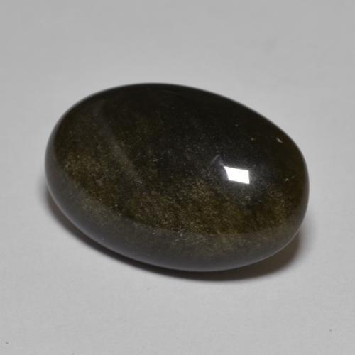 8,61 ctw natürlicher schwarzer Obsidian, Oval Schliff, Lichtundurchlässig