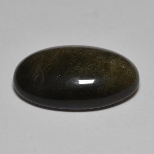 8,61 ctw natürlicher schwarzer Obsidian, Oval Schliff, Lichtundurchlässig