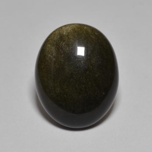 10,15 ctw natürlicher schwarzer Obsidian, Oval Schliff, Lichtundurchlässig