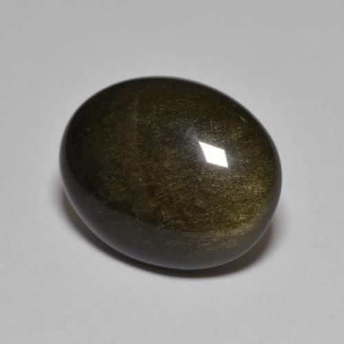 10,15 ctw natürlicher schwarzer Obsidian, Oval Schliff, Lichtundurchlässig