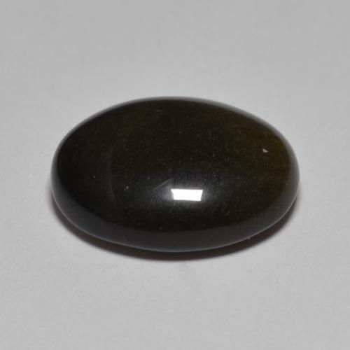 10,15 ctw natürlicher schwarzer Obsidian, Oval Schliff, Lichtundurchlässig