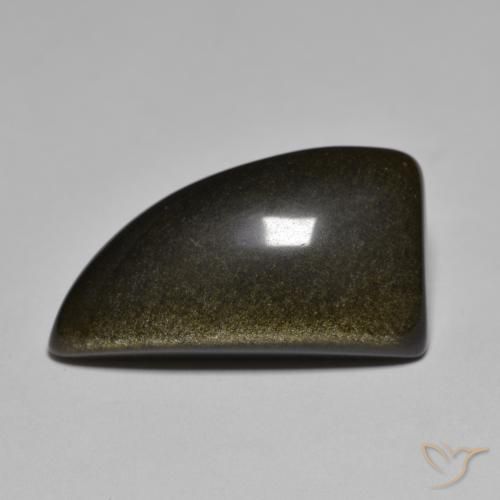 15.13ct Natürlicher Schwarz mit Goldglanz Obsidian, Fantasie, Lichtundurchlässig