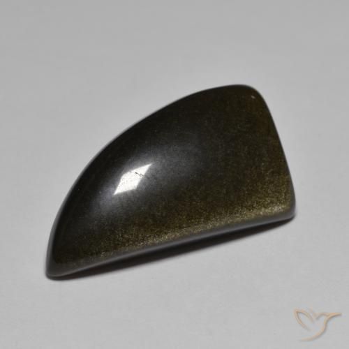 9,17 ctw natürlicher Schwarz mit Goldglanz Obsidian, Fantasie, Lichtundurchlässig