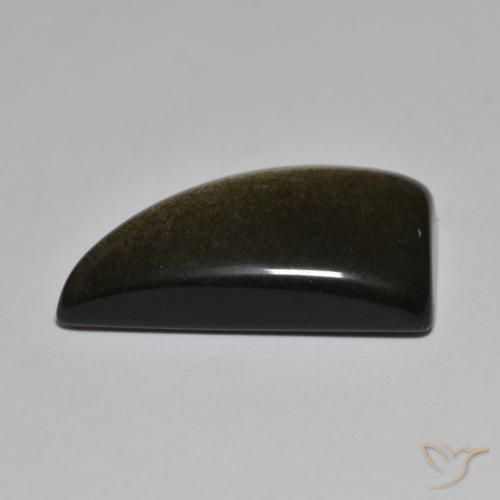 9,17 ctw natürlicher Schwarz mit Goldglanz Obsidian, Fantasie, Lichtundurchlässig