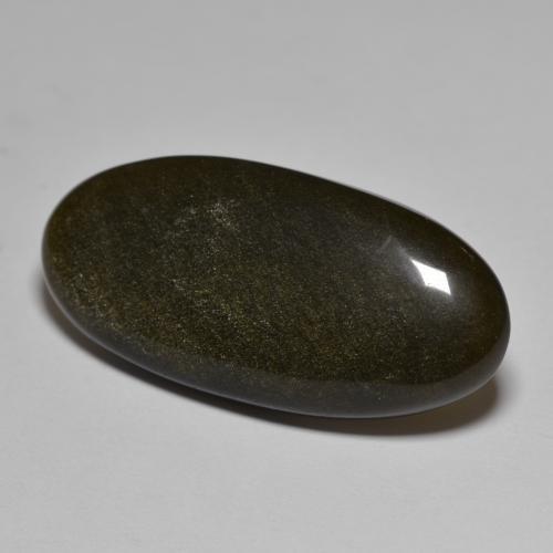 17,99 ctw natürlicher schwarzer Obsidian, Oval Schliff, Lichtundurchlässig