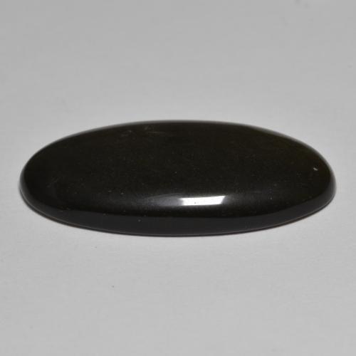 17,99 ctw natürlicher schwarzer Obsidian, Oval Schliff, Lichtundurchlässig