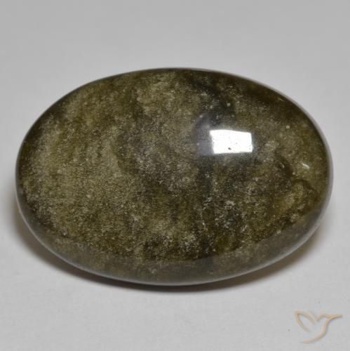 18.03ct Natürlicher Schwarz mit Bronze Obsidian, Oval, Lichtundurchlässig