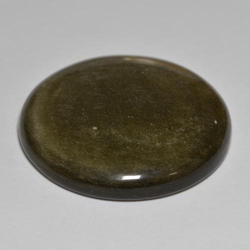 9,17 ctw natürlicher Schwarz mit Goldglanz Obsidian, Rund Schliff, Lichtundurchlässig