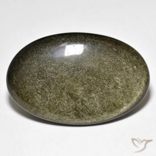 26.59ct Natürlicher Schwarz Braun Obsidian, Oval, Lichtundurchlässig