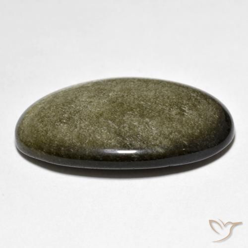 9,17 ctw natürlicher Schwarz Braun Obsidian, Oval, Lichtundurchlässig