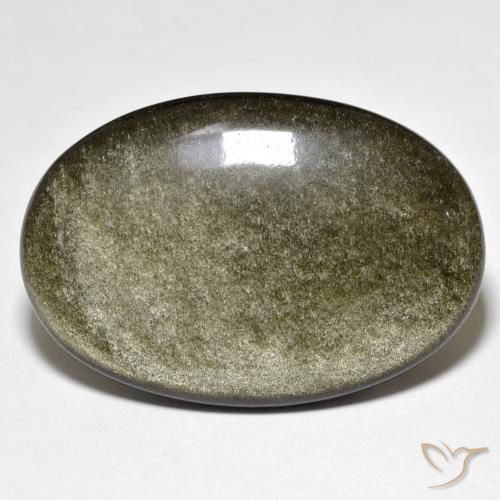 9,17 ctw natürlicher Schwarz Braun Obsidian, Oval, Lichtundurchlässig