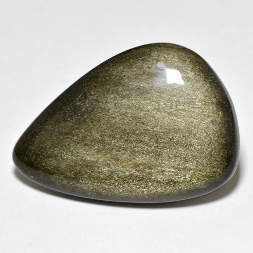 26,27 ctw natürlicher goldener Obsidian, Birnenform, Lichtundurchlässig
