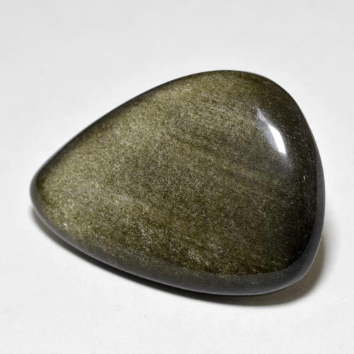 26,27 ctw natürlicher goldener Obsidian, Birnenform, Lichtundurchlässig