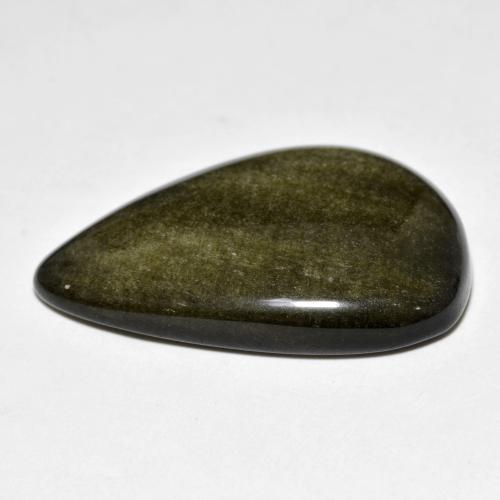 26,27 ctw natürlicher goldener Obsidian, Birnenform, Lichtundurchlässig
