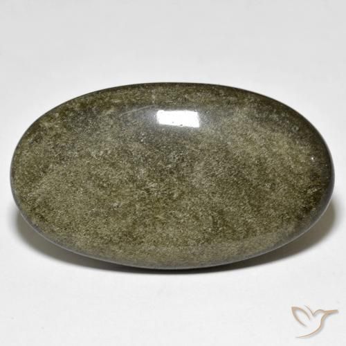31.40ct Natürlicher Schwarz mit Goldglanz Obsidian, Oval, Lichtundurchlässig