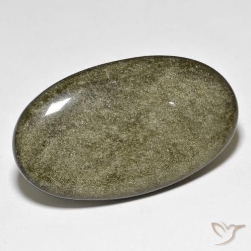 9,17 ctw natürlicher Schwarz mit Goldglanz Obsidian, Oval, Lichtundurchlässig