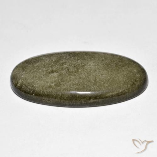9,17 ctw natürlicher Schwarz mit Goldglanz Obsidian, Oval, Lichtundurchlässig