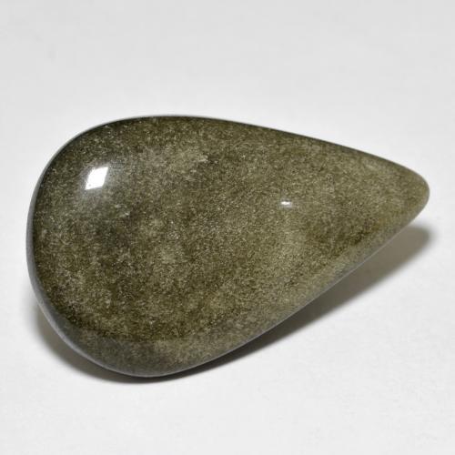 18,36 ctw natürlicher goldener Obsidian, Birnenform, Lichtundurchlässig