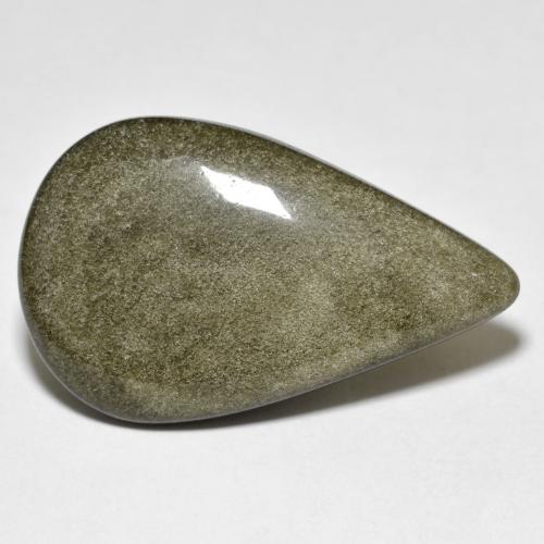 18,36 ctw natürlicher goldener Obsidian, Birnenform, Lichtundurchlässig