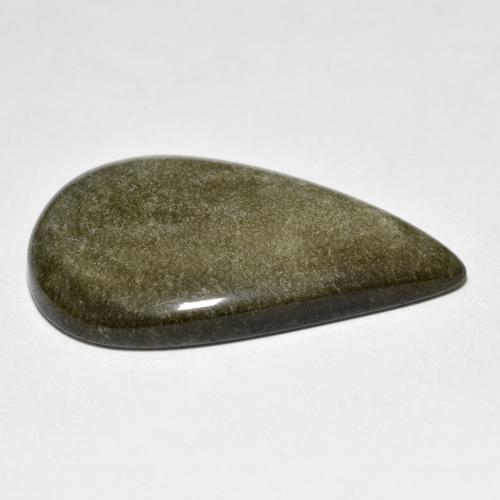 18,36 ctw natürlicher goldener Obsidian, Birnenform, Lichtundurchlässig
