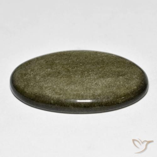 9,17 ctw natürlicher Schwarz mit Goldglanz Obsidian, Oval, Lichtundurchlässig