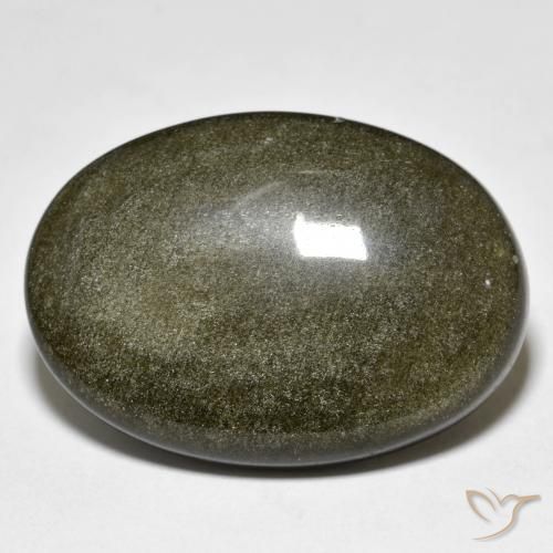 23.91ct Natürlicher Schwarz mit Goldglanz Obsidian, Oval, Lichtundurchlässig