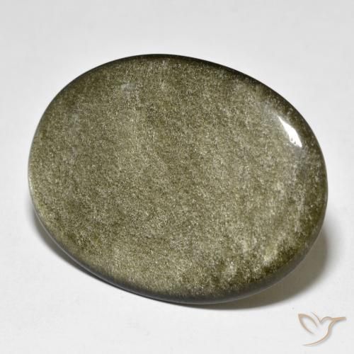 9,17 ctw natürlicher Schwarz Braun Obsidian, Oval, Lichtundurchlässig