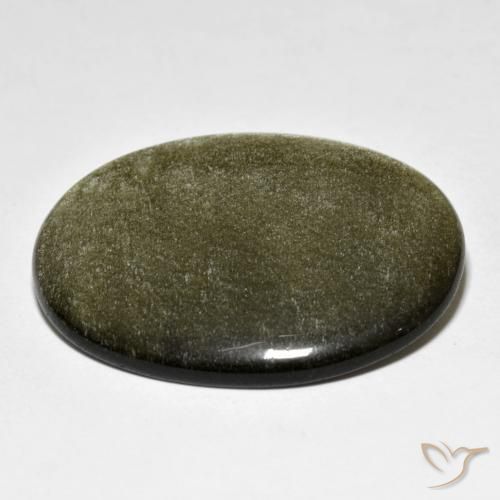 9,17 ctw natürlicher Schwarz Braun Obsidian, Oval, Lichtundurchlässig
