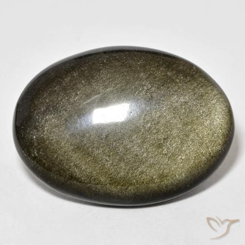 28,60 ctw natürlicher goldener Obsidian, Oval Schliff, Lichtundurchlässig
