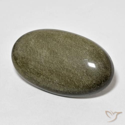 9,17 ctw natürlicher Schwarz mit Goldglanz Obsidian, Oval, Lichtundurchlässig