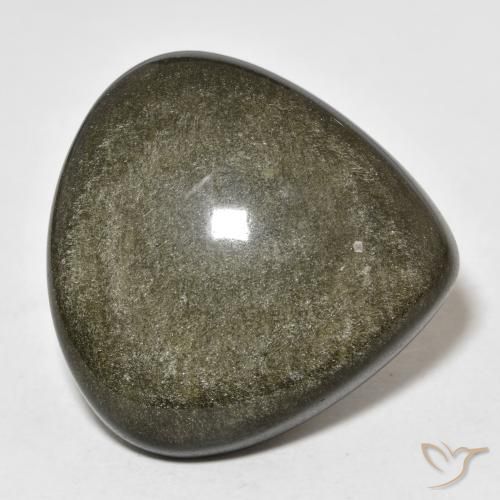 26.99ct Natürlicher Schwarz mit Goldglanz Obsidian, Birnenform, Lichtundurchlässig