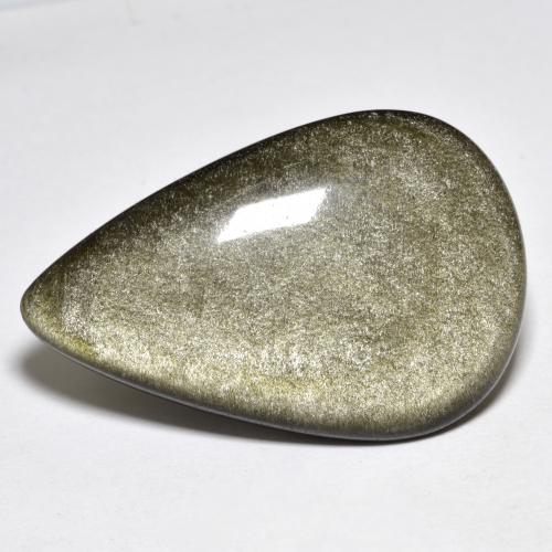 27,20 ctw natürlicher goldener Obsidian, Birnenform, Lichtundurchlässig