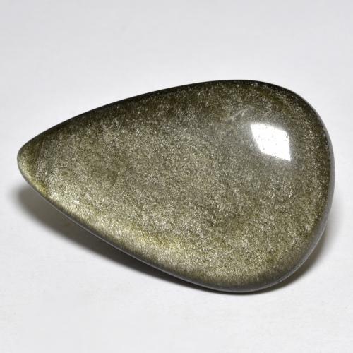 27,20 ctw natürlicher goldener Obsidian, Birnenform, Lichtundurchlässig
