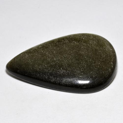 27,20 ctw natürlicher goldener Obsidian, Birnenform, Lichtundurchlässig